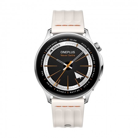 OnePlus Watch Lite Stainless Steel 45mm Αδιάβροχο με Παλμογράφο (Ασημί)