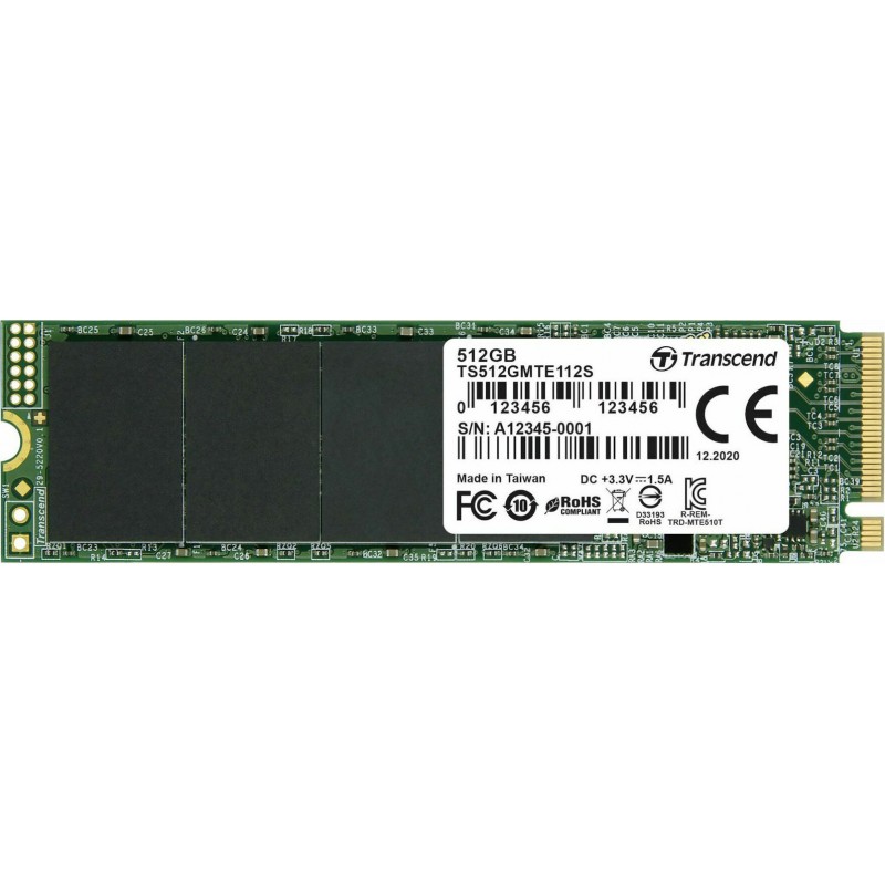 Transcend 112S SSD 512GB M.2 NVMe PCI Express 3.0 TS512GMTE112S