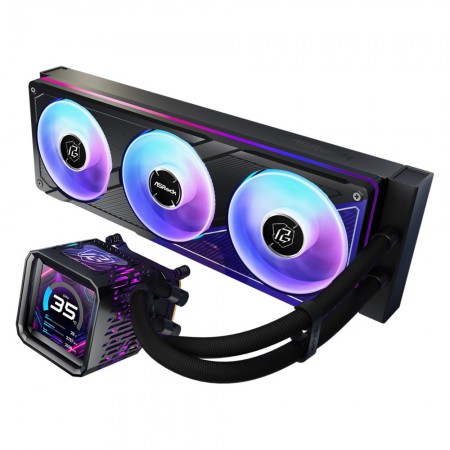 ASRock Phantom Gaming 360 LCD Υδρόψυξη Επεξεργαστή Τριπλού Ανεμιστήρα 120mm για Socket AM4/AM5/1700 με ARGB Φωτισμό