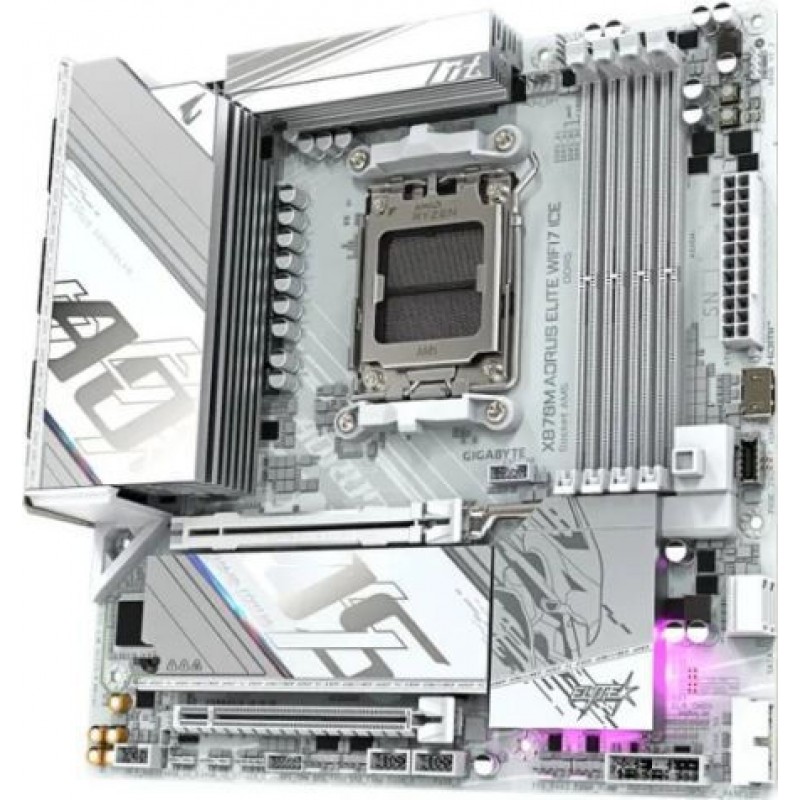 Gigabyte X870M AORUS ELITE ICE Wi-Fi Motherboard Micro ATX με AMD AM5 Socket