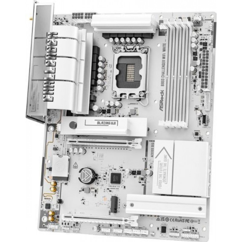 ASRock B860 Challenger WiFi White Motherboard ATX με Intel 1851 Socket 90-MXBUB0-A0UAYZ