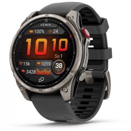 Garmin Fenix 8 Pro Titanium 47mm Αδιάβροχο Smartwatch με eSIM και Παλμογράφο (Graphite/Black)
