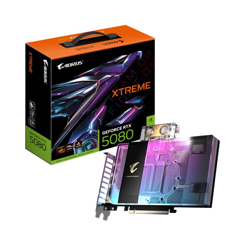 Gigabyte GeForce RTX 5080 16GB GDDR7 Xtreme Waterforce WB Κάρτα Γραφικών GV-N5080AORUSX WB-16GD