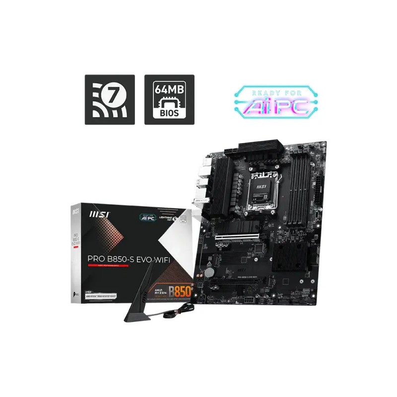 MSI PRO B850-S EVO WIFI Motherboard ATX με AMD AM5 Socket 7E97-001R