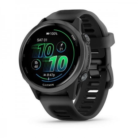 Garmin Forerunner 570 Aluminium 42mm Αδιάβροχο Smartwatch με Παλμογράφο (Slate Gray Aluminum with Translucent Black/Black Band)