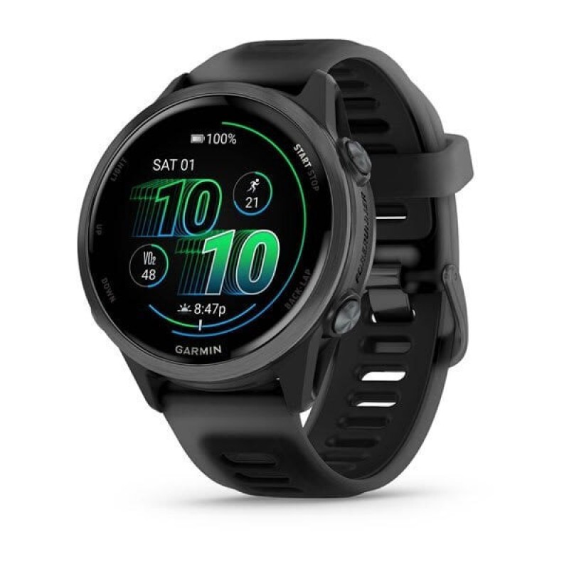 Garmin Forerunner 570 Aluminium 42mm Αδιάβροχο Smartwatch με Παλμογράφο (Slate Gray Aluminum with Translucent Black/Black Band)