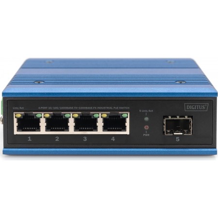 Digitus DN-651135 Unmanaged L2 PoE Switch με 4 Θύρες Gigabit (1Gbps) Ethernet και 1 SFP Θύρα
