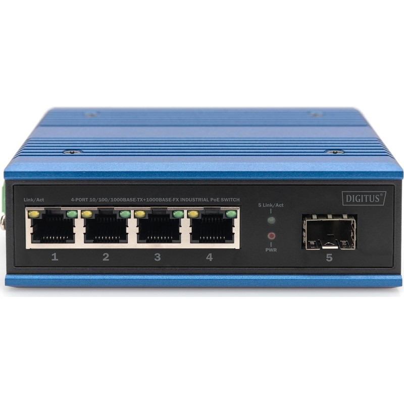 Digitus DN-651135 Unmanaged L2 PoE Switch με 4 Θύρες Gigabit (1Gbps) Ethernet και 1 SFP Θύρα