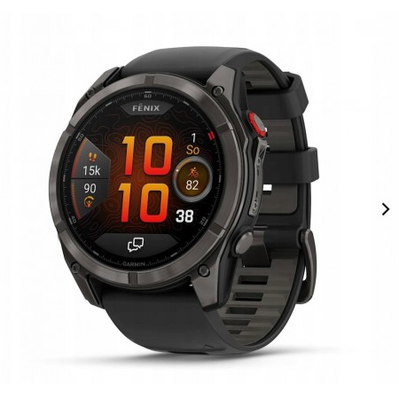 Garmin Fenix 8 Pro Titanium 51mm Αδιάβροχο Smartwatch με eSIM και Παλμογράφο (Carbon Gray DLC Titanium with Black)