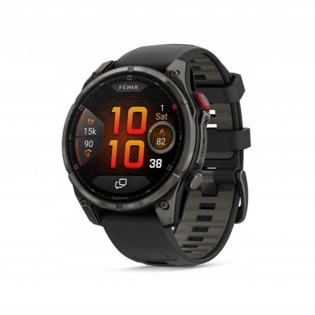 Garmin Fenix 8 Pro Titanium 47mm Αδιάβροχο Smartwatch με eSIM και Παλμογράφο (Carbon Grey DLC Titanium with Black)