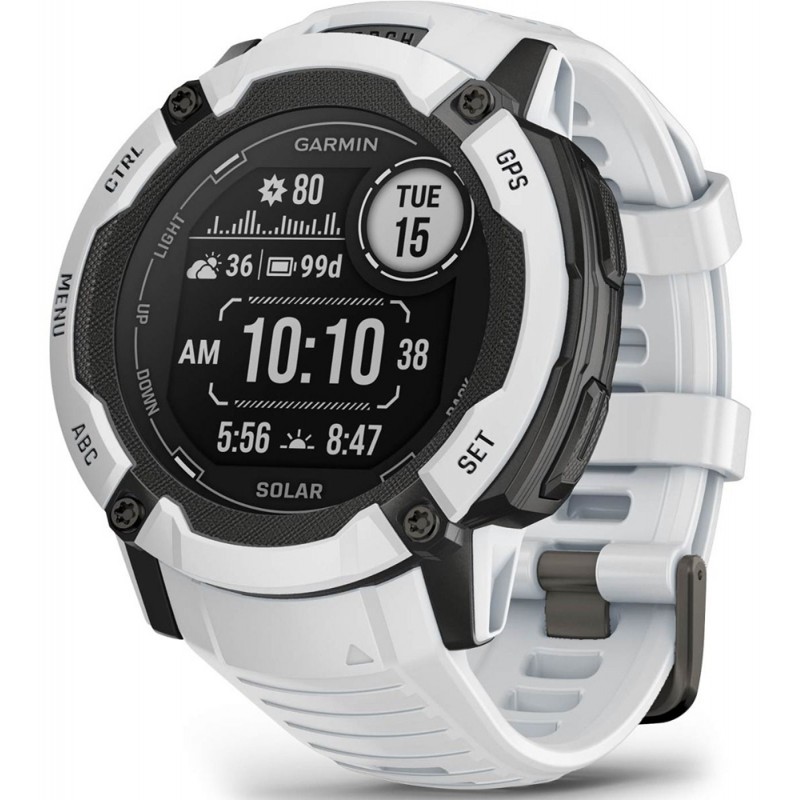 Garmin Instinct 2X Solar 50mm Αδιάβροχο Smartwatch με Παλμογράφο (Whitestone)