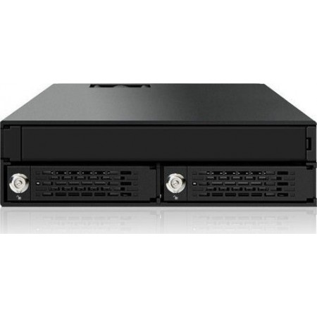 Icy Dock ToughArmor Rugged Full Metal 2-Bay 2.5 Inch SAS/SATA HDD/SSD Backplane Cage with Slim ODD Tray and Locking Trays for External 5.25 Inch Bay Μαύρο (MB994IKO-3SB)