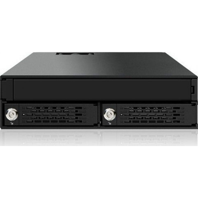 Icy Dock ToughArmor Rugged Full Metal 2-Bay 2.5 Inch SAS/SATA HDD/SSD Backplane Cage with Slim ODD Tray and Locking Trays for External 5.25 Inch Bay Μαύρο (MB994IKO-3SB)