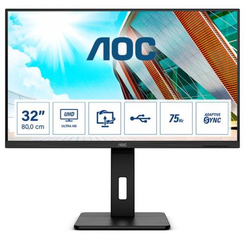 AOC P2 U32P2 computer monitor 80 cm (31.5'') 3840 x 2160 pixels 4K Ultra HD LED Black (U32P2)
