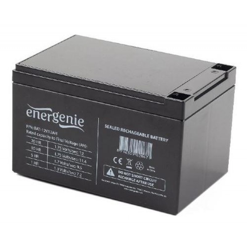 Gembird BAT-12V12AH UPS battery Sealed Lead Acid (VRLA) 12 V 12 Ah Black